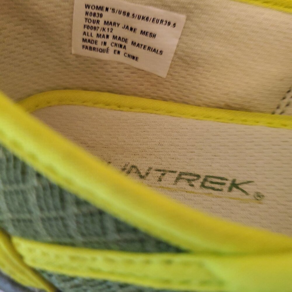 Mountrek Tour Mary Jane Mesh Shoes Velcor Strap Green and Lime 8.5 - Picture 5 of 6